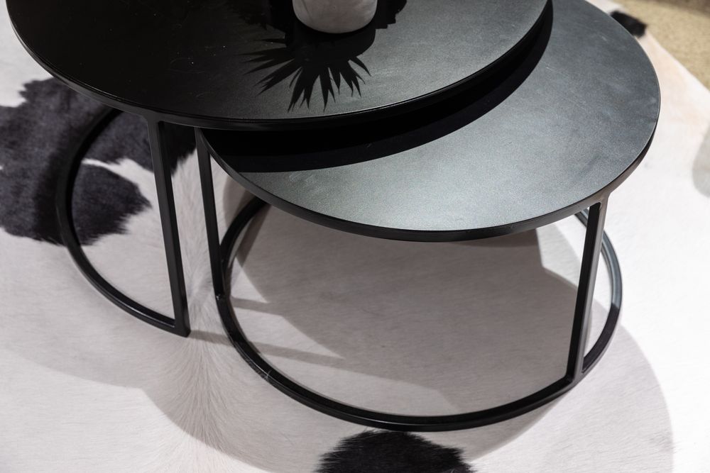 Set van 2 salontafels KUBUS - Zwart FDF KU SA RON