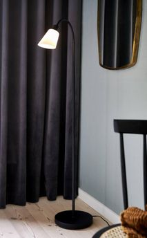Vloerlamp MOLLI 1 - Zwart/gesatineerd glas NLX 2112834003