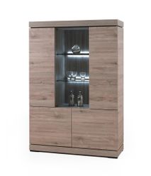 Vitrinekast ETNA - Millenium oak light grey EVA-4-000005-K542
