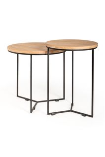 Bijzettafel ISAK - Eik naturel/zwart metaal VDC IS BT50