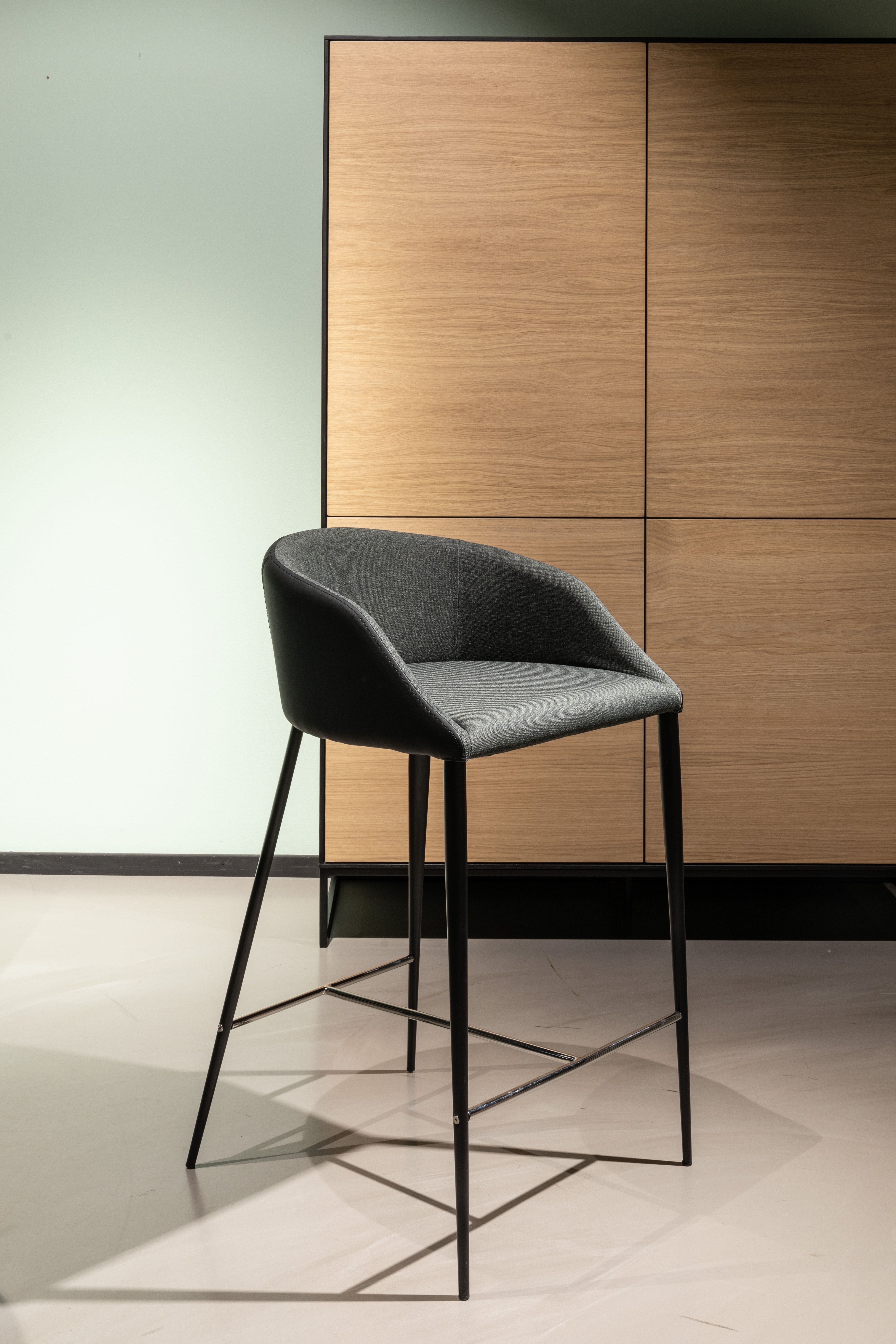 Barstoel OTIS - Zwart/grijs