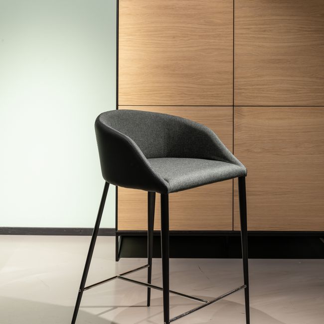 Barstoel OTIS - Zwart/grijs