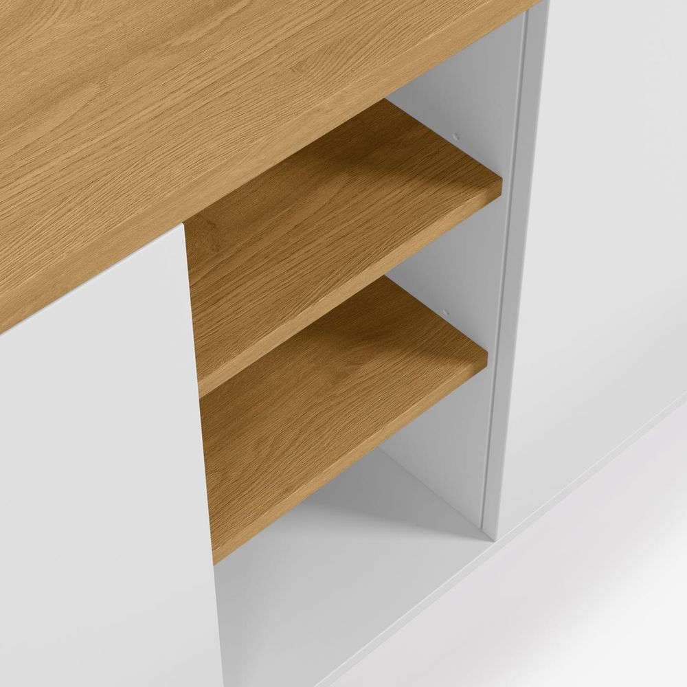 Dressoir ABILEN - Wit/eik fineer KAV CC2057L05