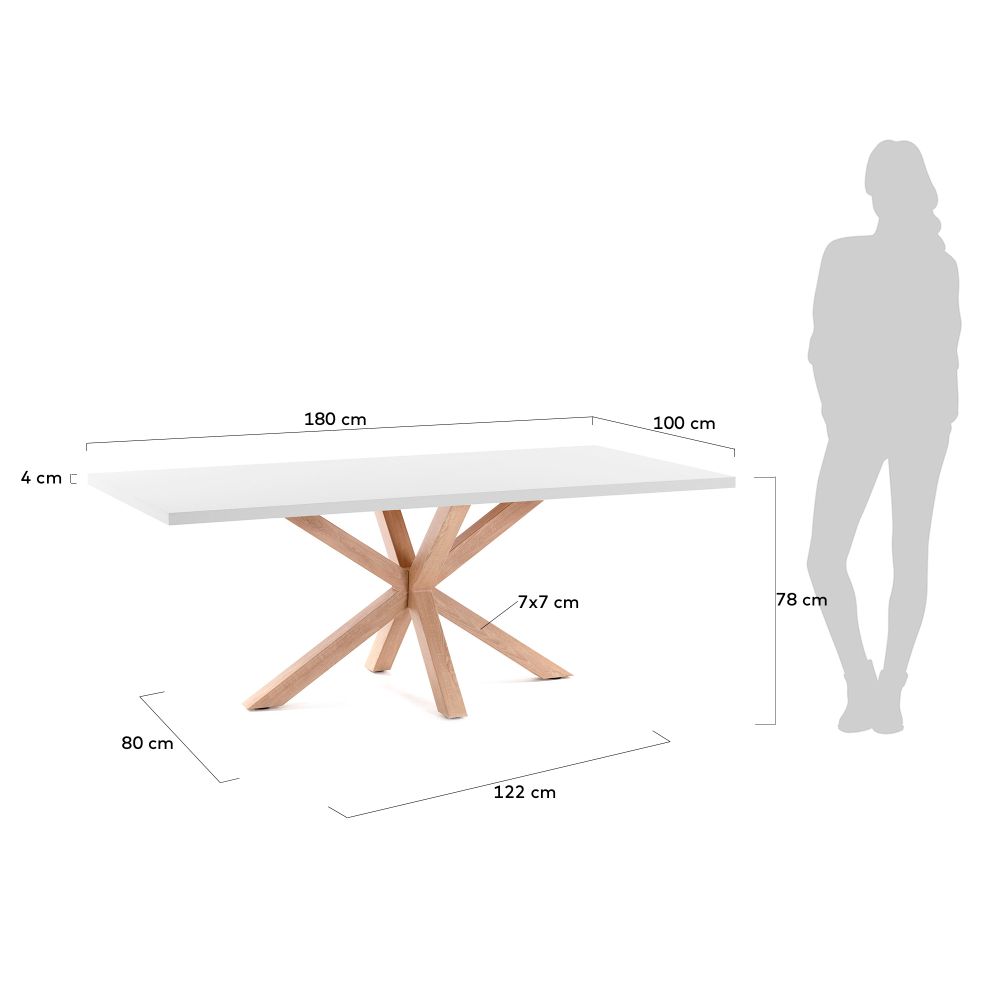 Eetkamertafel ARGO - Wit/houteffect KAV C430L05