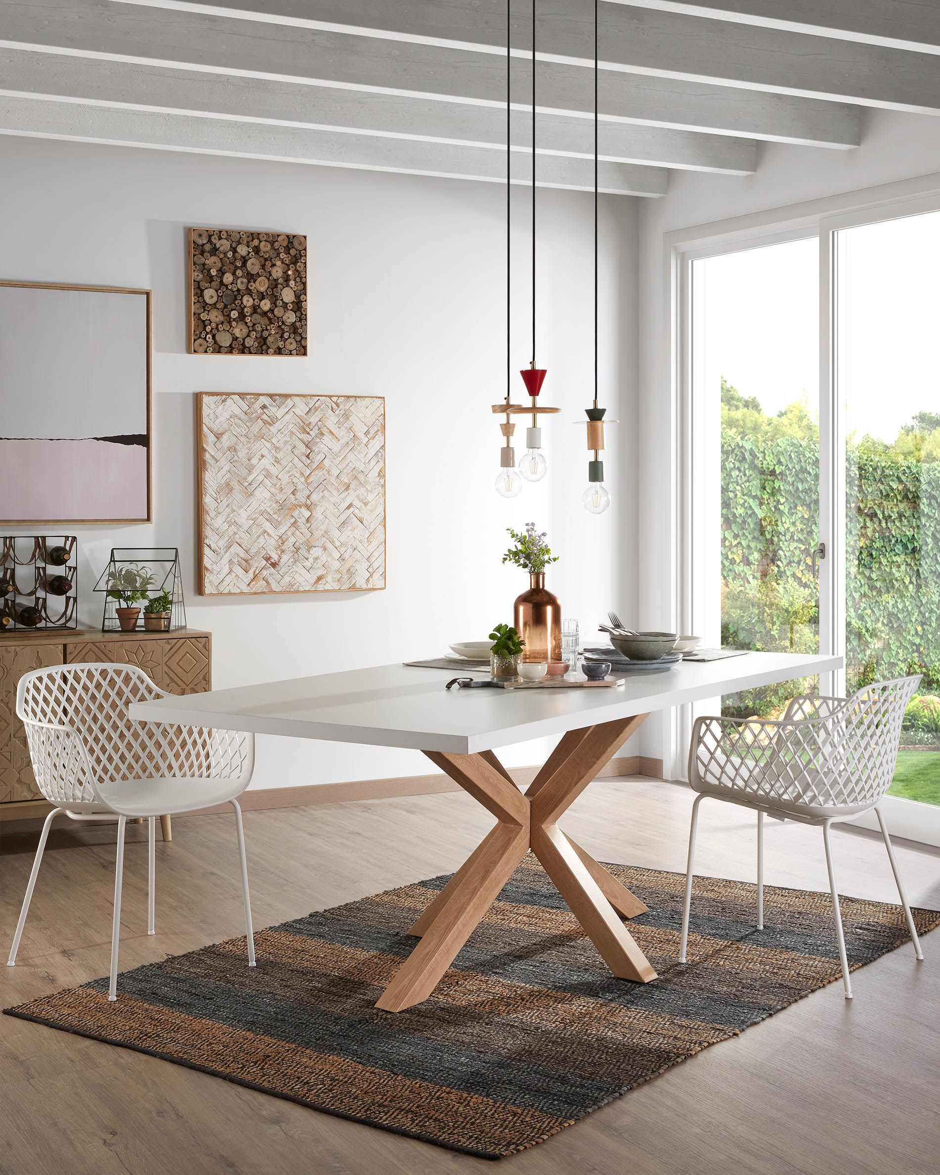Eetkamertafel ARGO - Wit/houteffect