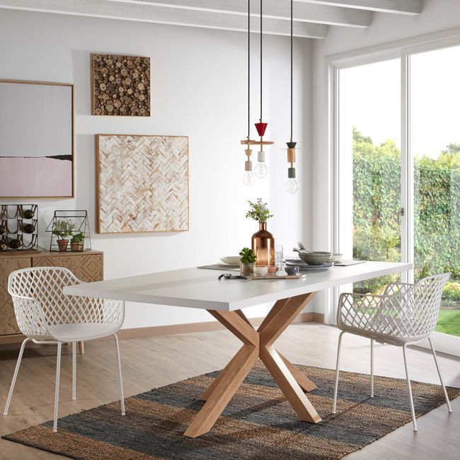 Eetkamertafel ARGO - Wit/houteffect