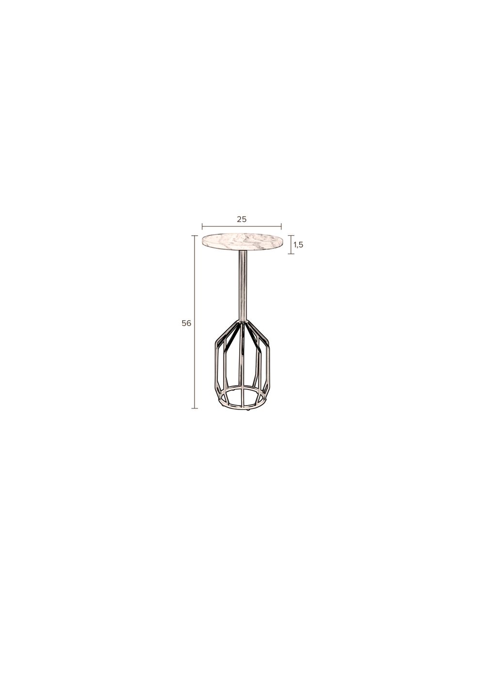Bijzettafel SALERNO - Witgroen/messing ZVR 2300276