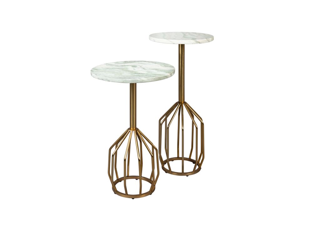 Bijzettafel SALERNO - Witgroen/messing ZVR 2300276