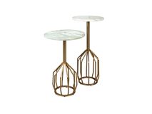 Bijzettafel SALERNO - Witgroen/messing ZVR 2300275