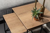 Set van 2 salontafels SIMON - Natuur/zwart metaal MXF SM SAS2