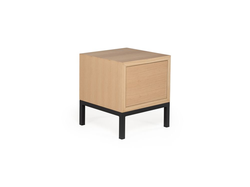 Nachttafel met deur ARGOS - Eiken/zwart metaal KRE AR NTD
