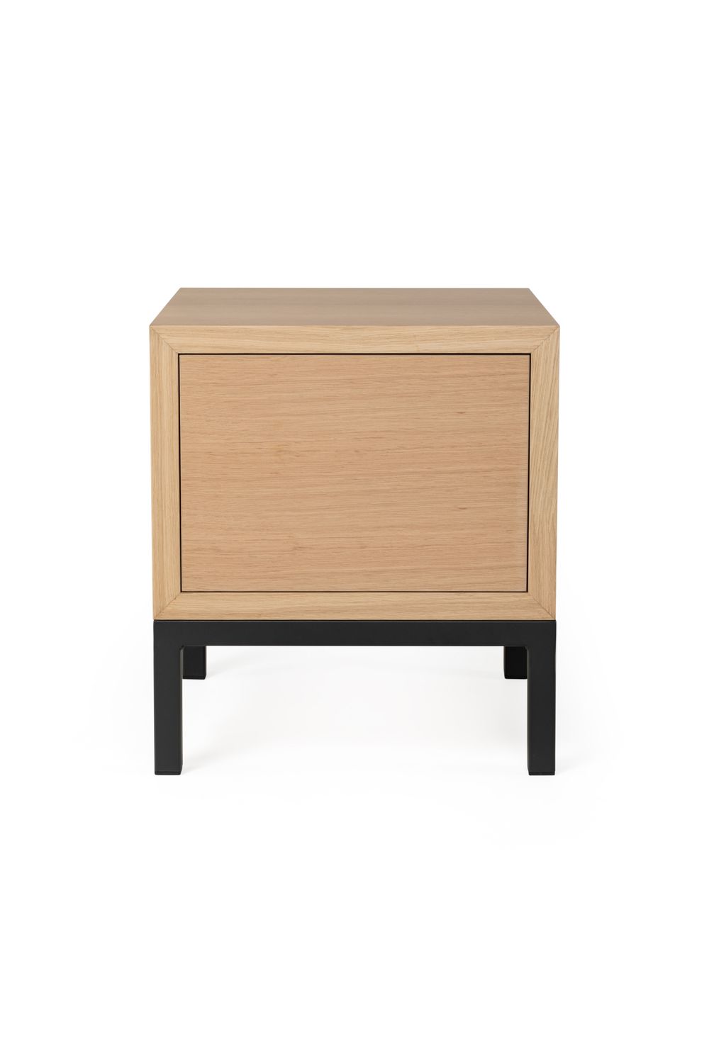 Nachttafel met deur ARGOS - Eiken/zwart metaal KRE AR NTD
