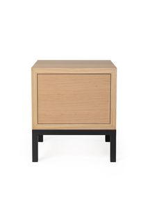 Nachttafel met deur ARGOS - Eiken/zwart metaal KRE AR NTD