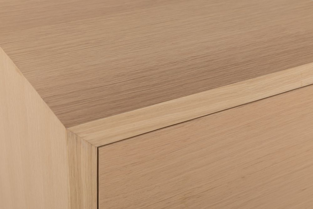 Nachttafel met deur ARGOS - Eiken/zwart metaal KRE AR NTD