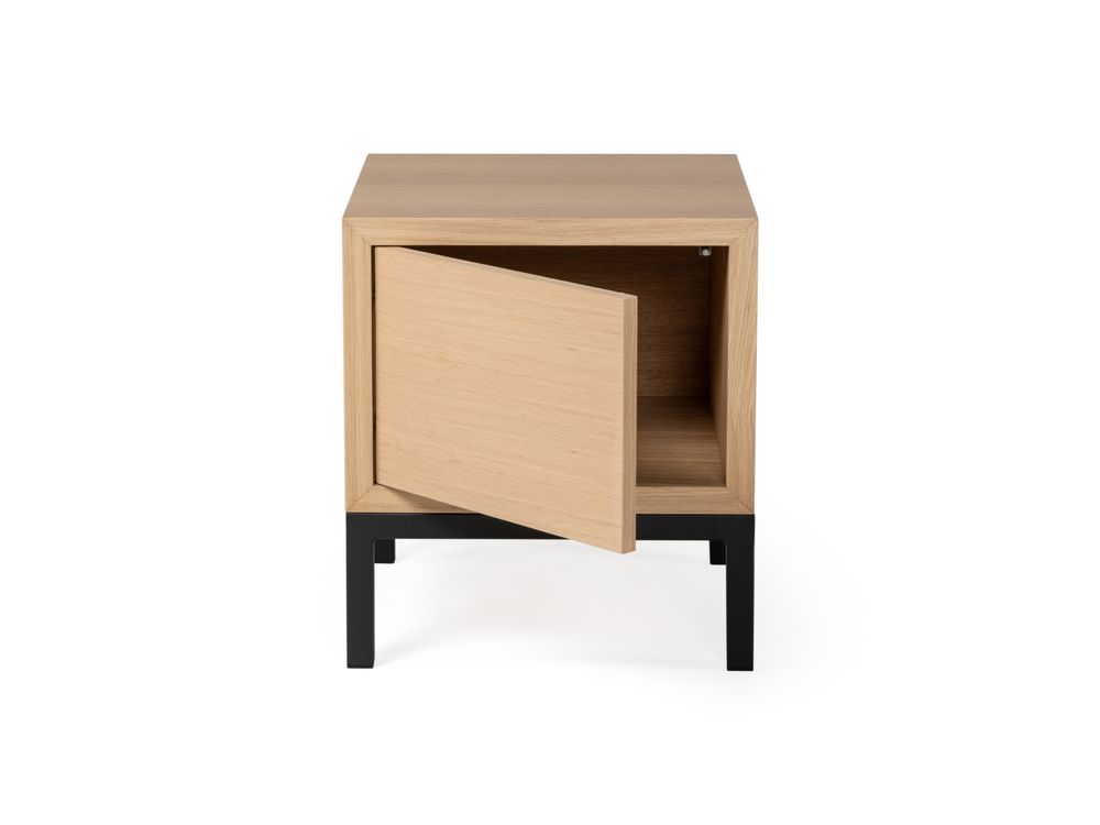 Nachttafel met deur ARGOS - Eiken/zwart metaal KRE AR NTD