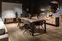 Eetkamertafel CARLTON - Natuur/zwart metaal MXF CAR T19