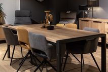 Eetkamertafel CARLTON - Natuur/zwart metaal MXF CAR T19