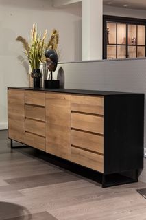 Dressoir ALEXI - Zwart/naturel VDC AX DRHDLDL