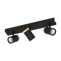 Plafondspot CARTAGENA 3x - Zwart/hout EGL 39648