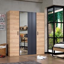4-deurs kleerkast IRONY - Blank eik INF-2-000027