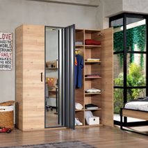 4-deurs kleerkast IRONY - Blank eik INF-2-000027