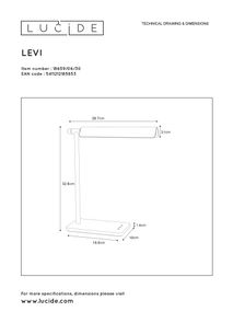 Bureaulamp LEVI - Zwart LCD186590630
