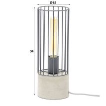 Tafellamp CILINDER - Beton/zwart ZLS 7408-48C