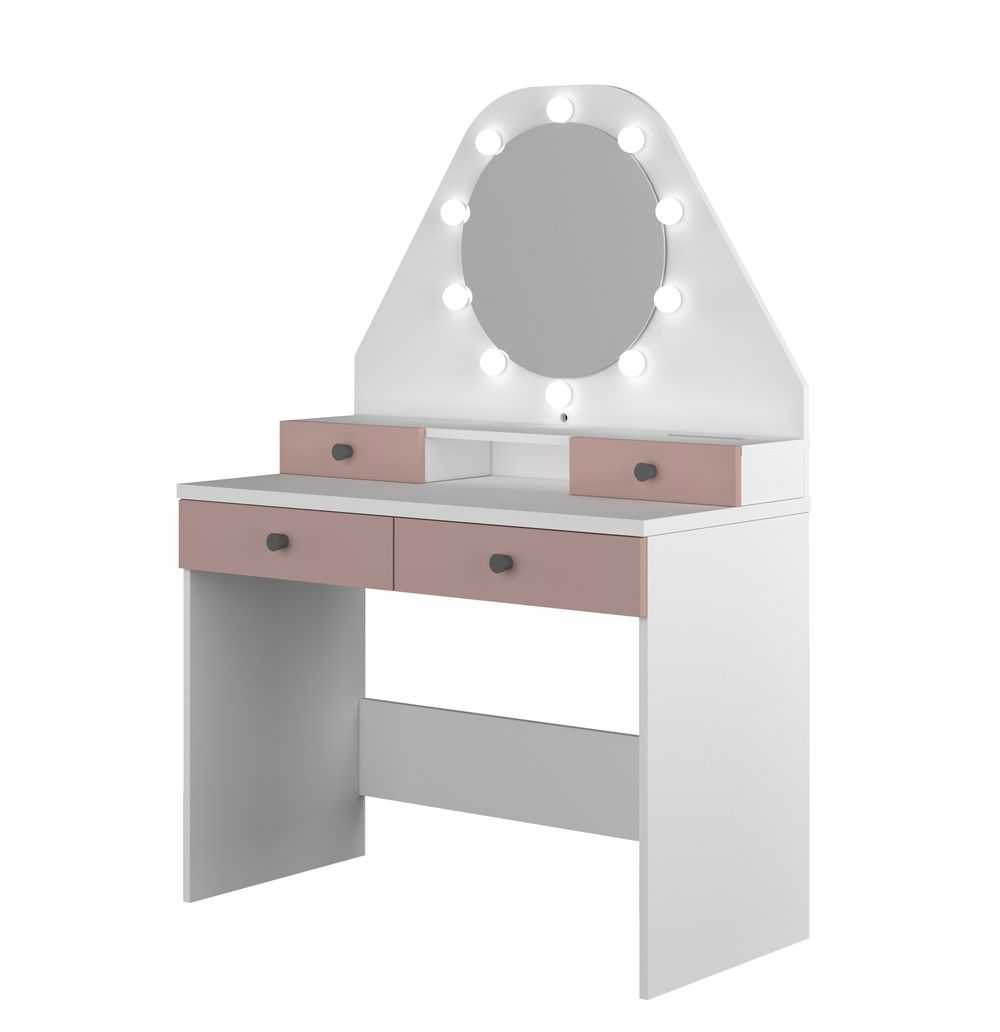 Make-up tafel VANITY STAR - Wit/roze BMO VST PW