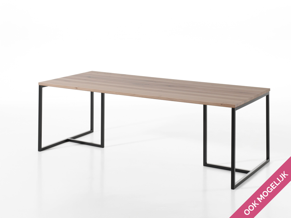 Eetkamertafel FLORO - Smoked oak/zwart FDF FL T23-SMPU