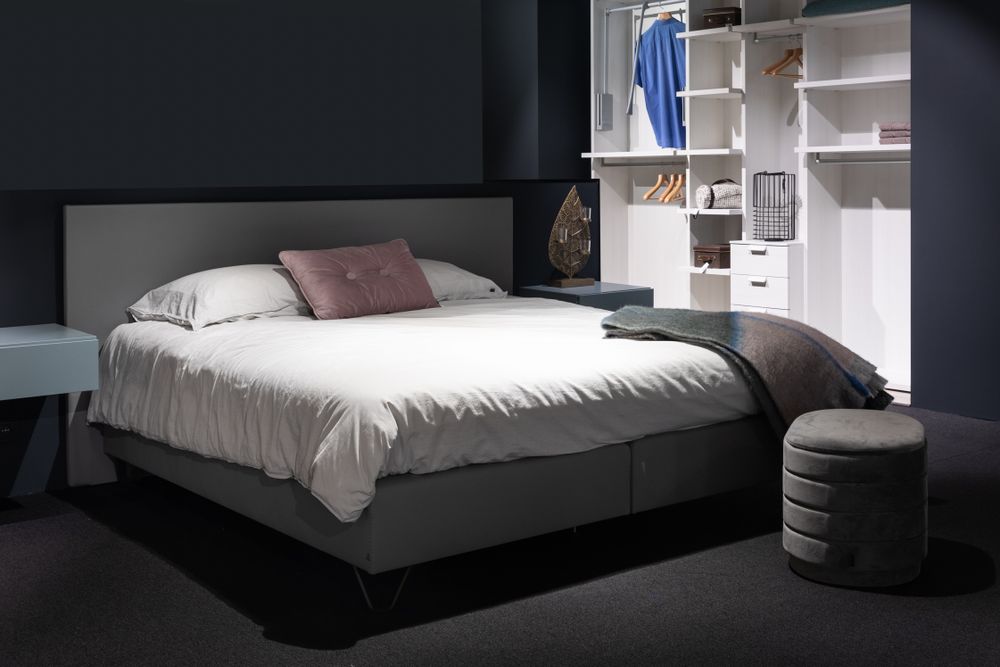 Revor boxspring BOX 25 excl. matras, oversized hoofdbord, 180x200 grijs ...