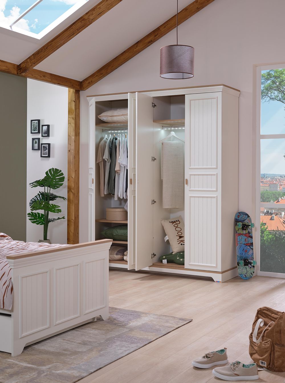 4-deurskast MONTE - Wit BMO MO K4