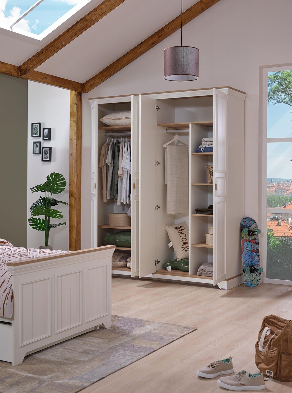 4-deurskast MONTE - Wit BMO MO K4