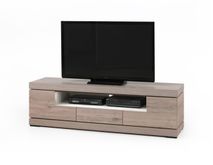 Tv-meubel ETNA groot van lichtgrijs Millenium Oak hout met drie laden.