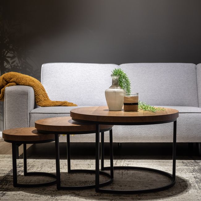 Salontafels, set van 3 HUGO - Old Teak