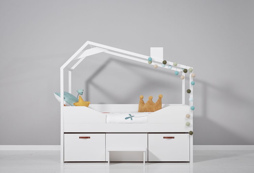 Kajuitbed met hut - Wit SCE 420610