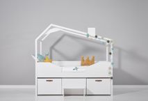 Kajuitbed met hut - Wit SCE 420610
