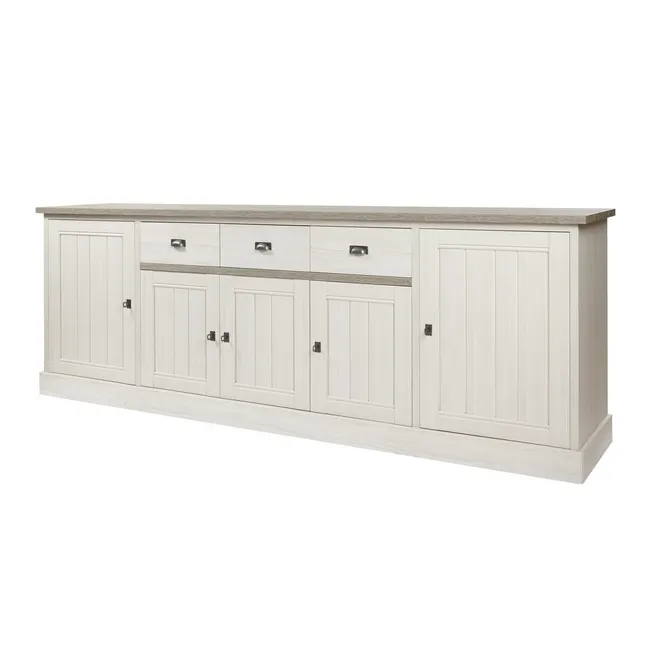 Dressoir YORK 5 deuren - Lariks & Crystal Oak
