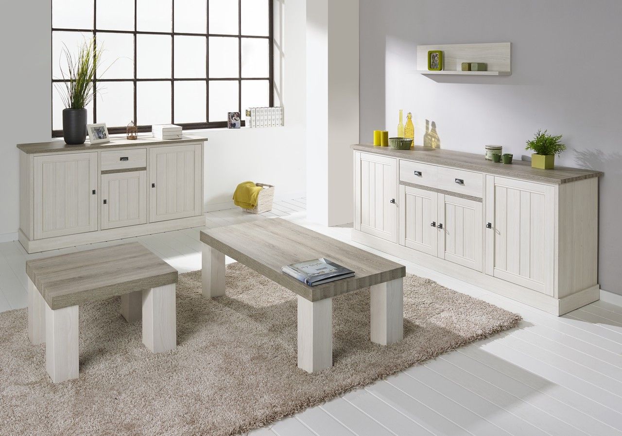 Dressoir YORK - Lariks & Crystal oak beige