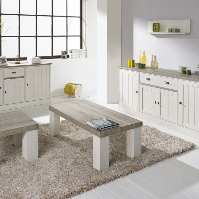 Dressoir YORK - Lariks & Crystal oak beige