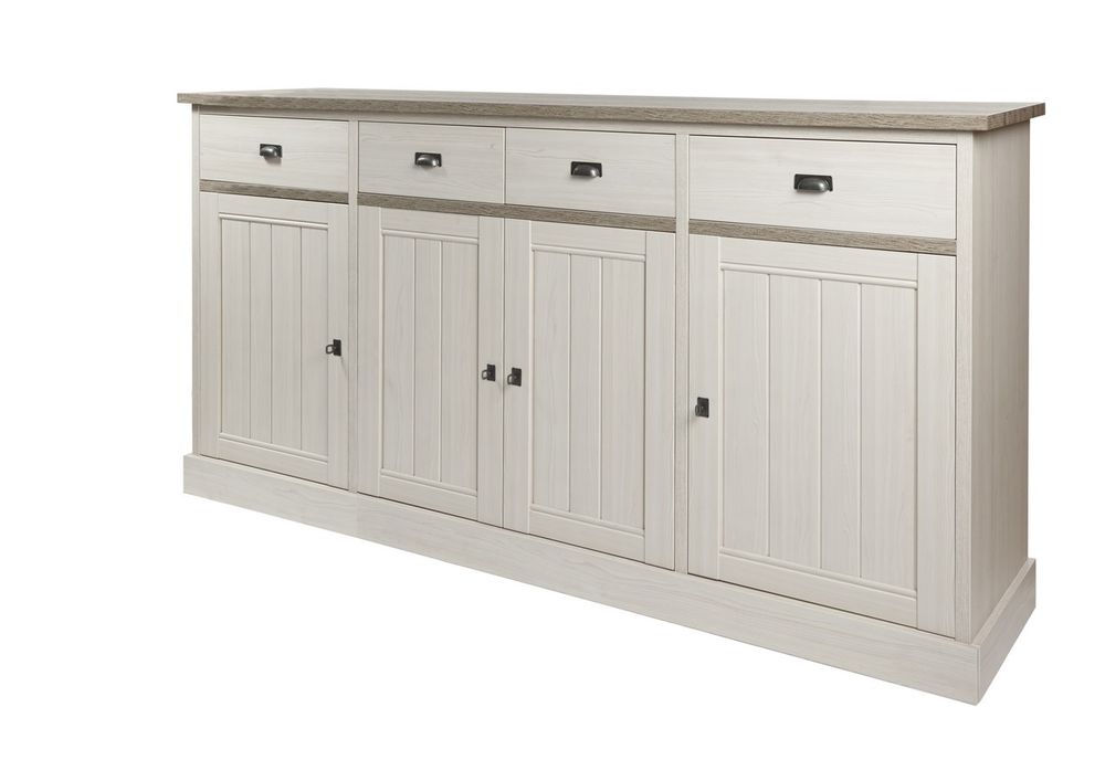 Dressoir YORK van lariks hout in een beige crystal oak kleur.