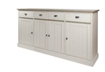 Dressoir YORK van lariks hout in een beige crystal oak kleur.