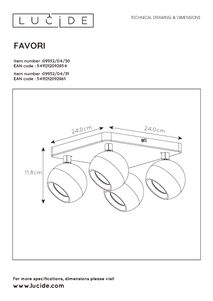 Spot FAVORI 4x - Zwart LCD099320430
