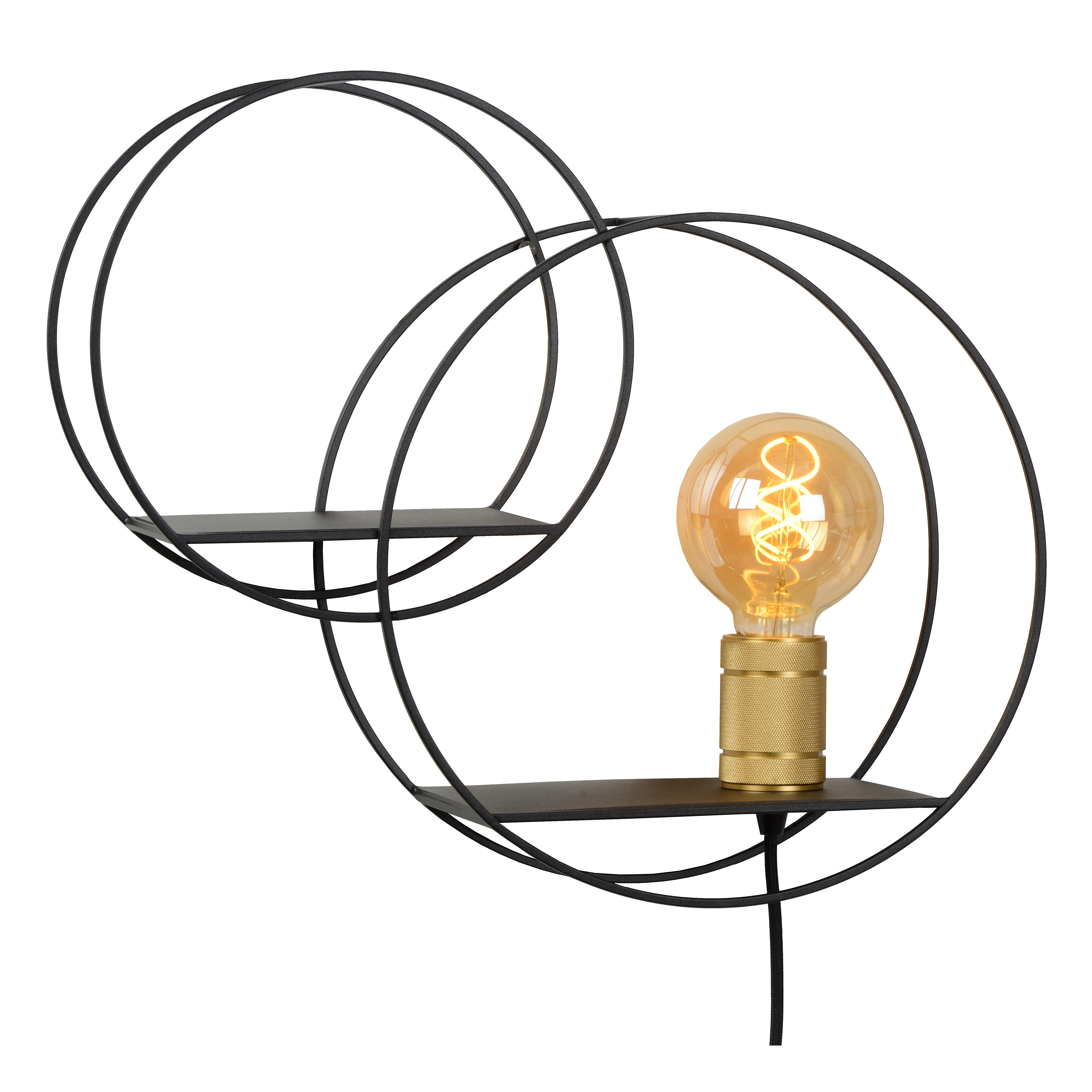 Wandlamp CIRCLE - Zwart/goud