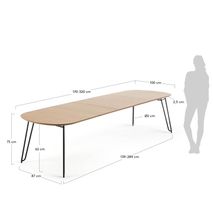 Uitschuifbare eetkamertafel NOVAC - Eikenfineer KAV CC1074M46