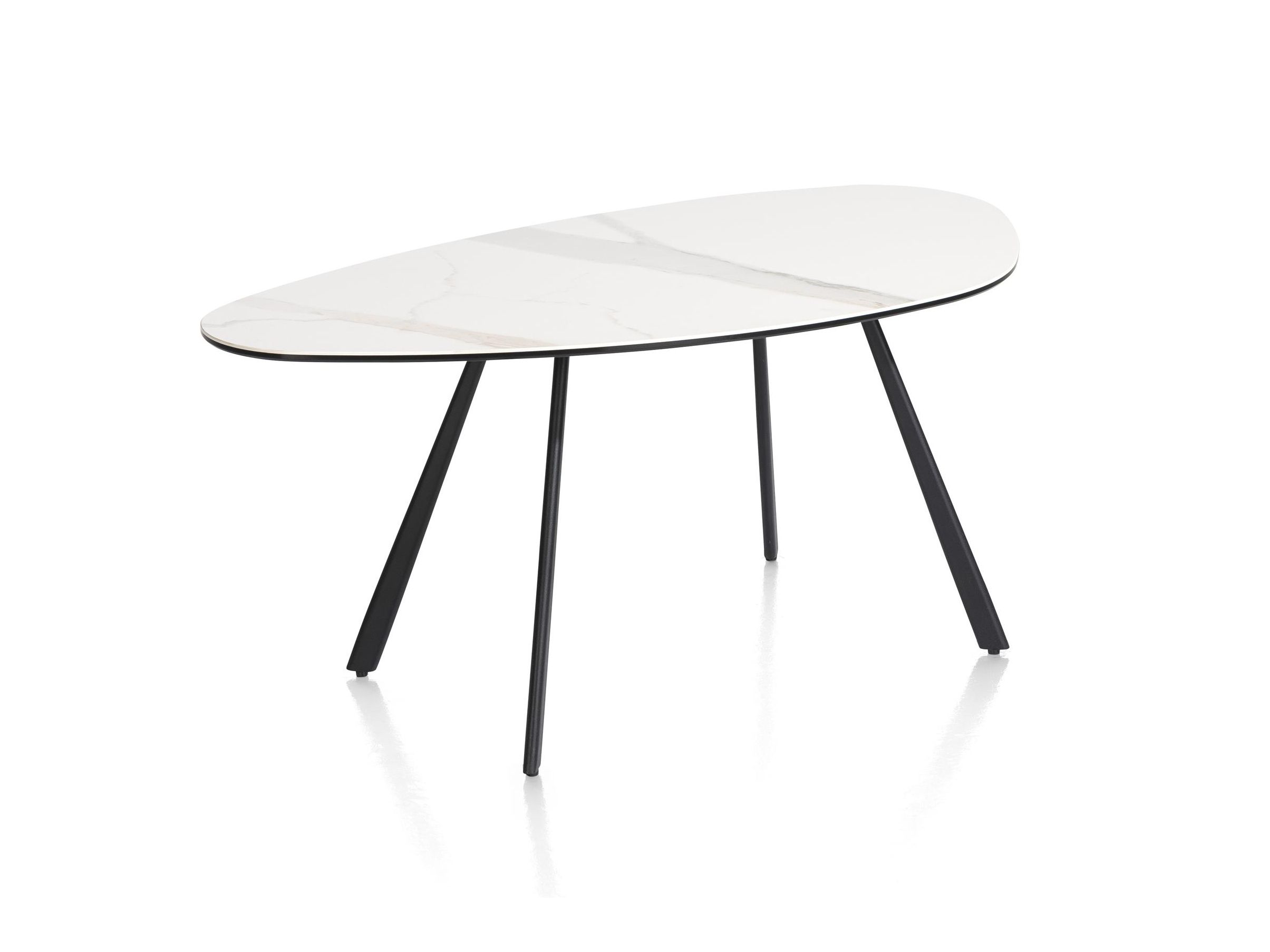 Salontafel MONTELLO - Keramiek met witte marmerloo