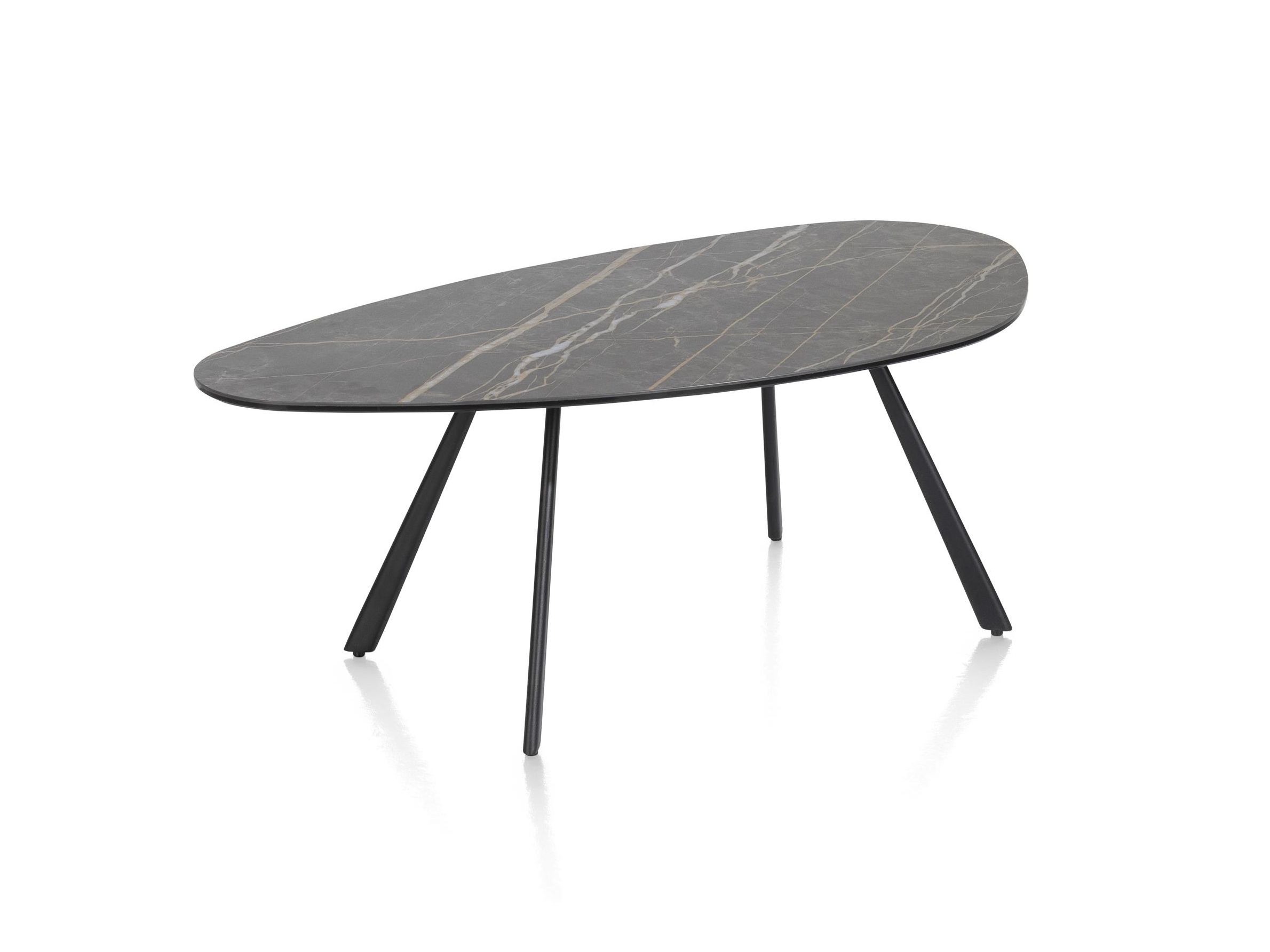 Salontafel MONTELLO - Keramiek met zwarte marmerlo