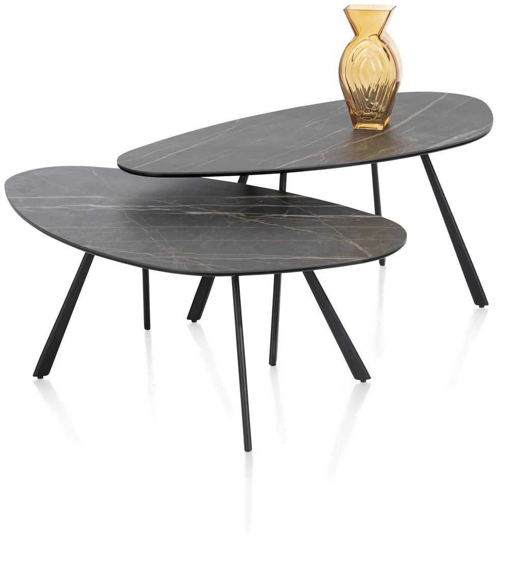 Salontafel MONTELLO - Keramiek met zwarte marmerlo XOO 45815ZWA