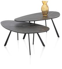 Salontafel MONTELLO - Keramiek met zwarte marmerlo XOO 45815ZWA