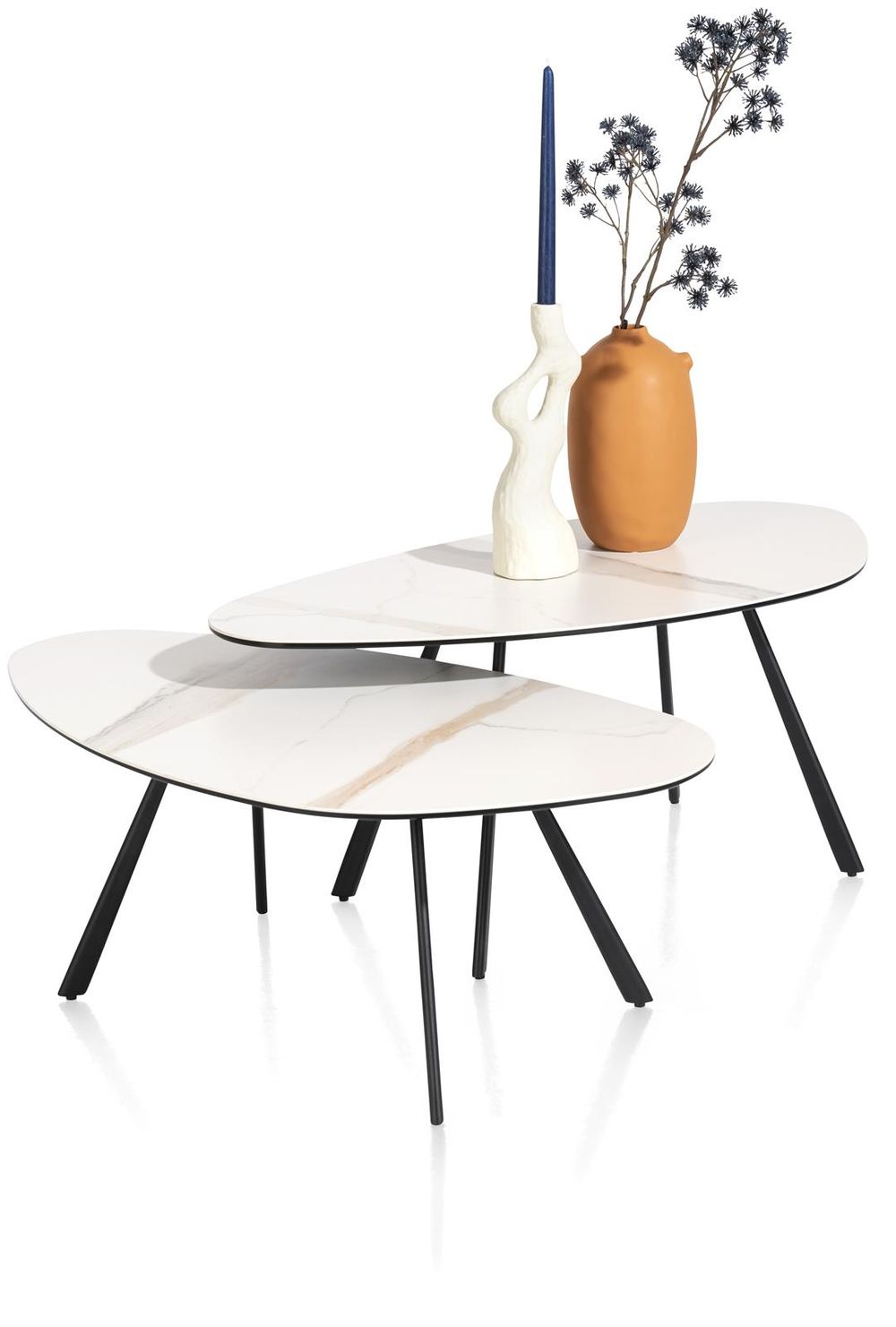 Salontafel MONTELLO - Keramiek met witte marmerloo XOO 45818WIT