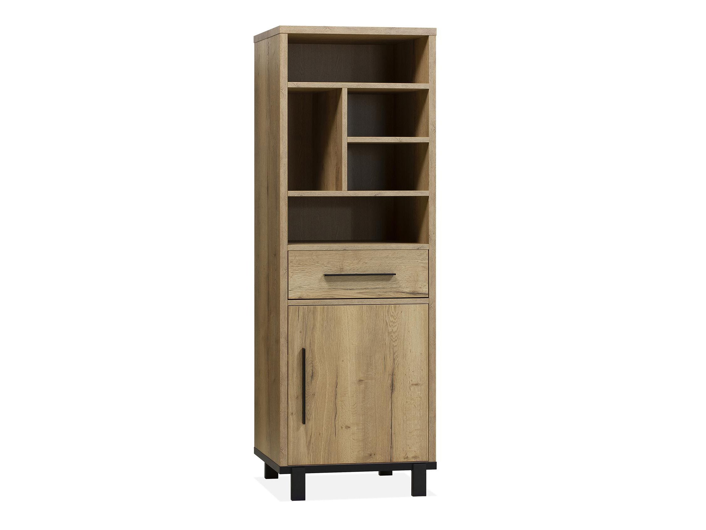 Boekenkast WOODY - Natuur/zwart metaal